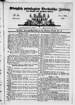Königlich privilegirte Berlinische Zeitung von Staats- und gelehrten Sachen vom 06.03.1859
