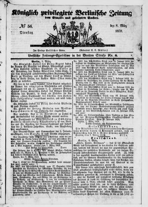 Königlich privilegirte Berlinische Zeitung von Staats- und gelehrten Sachen vom 08.03.1859