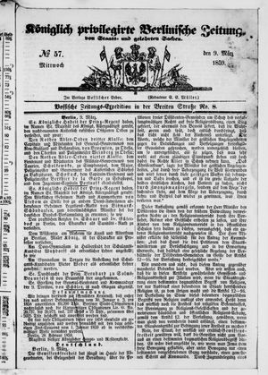 Königlich privilegirte Berlinische Zeitung von Staats- und gelehrten Sachen vom 09.03.1859