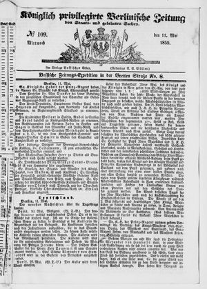Königlich privilegirte Berlinische Zeitung von Staats- und gelehrten Sachen on May 11, 1859