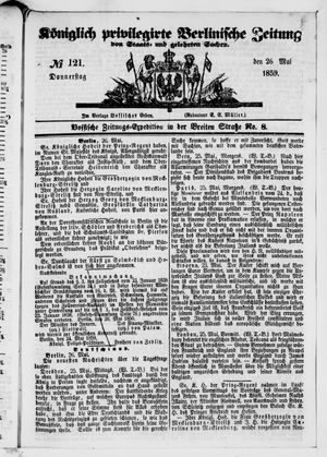 Königlich privilegirte Berlinische Zeitung von Staats- und gelehrten Sachen vom 26.05.1859
