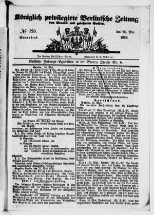 Königlich privilegirte Berlinische Zeitung von Staats- und gelehrten Sachen vom 28.05.1859