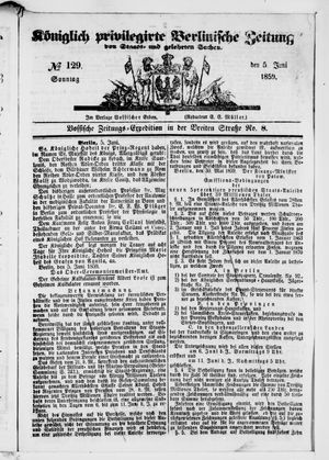 Königlich privilegirte Berlinische Zeitung von Staats- und gelehrten Sachen vom 04.06.1859