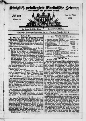 Königlich privilegirte Berlinische Zeitung von Staats- und gelehrten Sachen on Jul 3, 1859