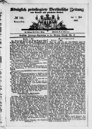 Königlich privilegirte Berlinische Zeitung von Staats- und gelehrten Sachen on Jul 7, 1859