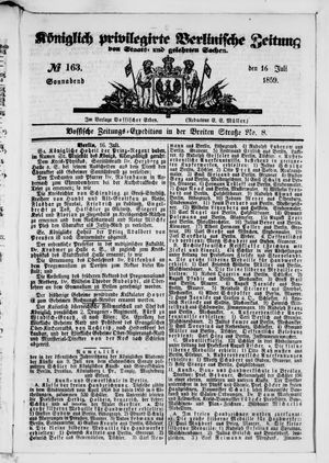 Königlich privilegirte Berlinische Zeitung von Staats- und gelehrten Sachen on Jul 16, 1859