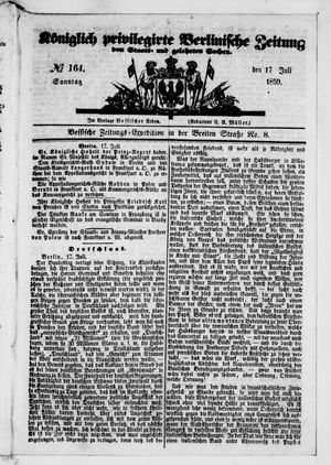 Königlich privilegirte Berlinische Zeitung von Staats- und gelehrten Sachen vom 17.07.1859