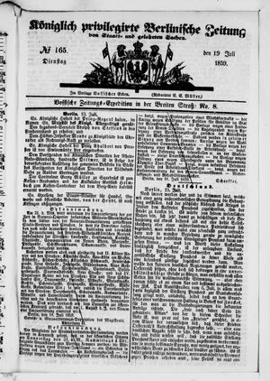Königlich privilegirte Berlinische Zeitung von Staats- und gelehrten Sachen on Jul 19, 1859