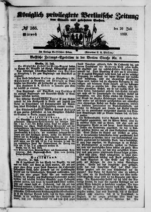 Königlich privilegirte Berlinische Zeitung von Staats- und gelehrten Sachen on Jul 20, 1859