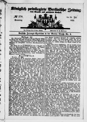 Königlich privilegirte Berlinische Zeitung von Staats- und gelehrten Sachen on Jul 24, 1859
