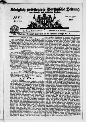 Königlich privilegirte Berlinische Zeitung von Staats- und gelehrten Sachen vom 26.07.1859