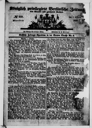 Königlich privilegirte Berlinische Zeitung von Staats- und gelehrten Sachen on Oct 1, 1859