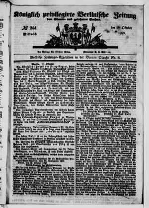 Königlich privilegirte Berlinische Zeitung von Staats- und gelehrten Sachen vom 19.10.1859