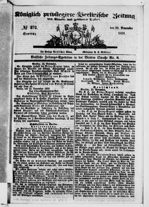 Königlich privilegirte Berlinische Zeitung von Staats- und gelehrten Sachen vom 20.11.1859