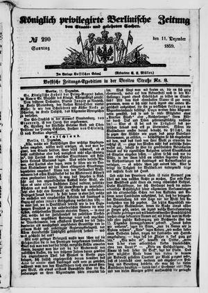 Königlich privilegirte Berlinische Zeitung von Staats- und gelehrten Sachen vom 11.12.1859