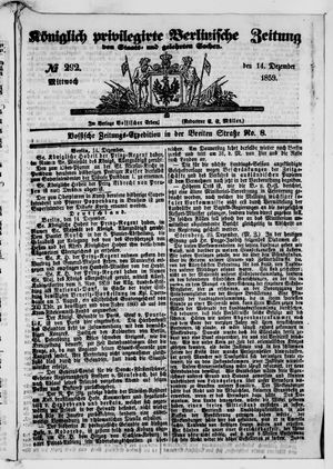Königlich privilegirte Berlinische Zeitung von Staats- und gelehrten Sachen vom 14.12.1859