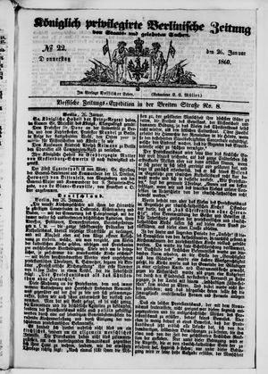 Königlich privilegirte Berlinische Zeitung von Staats- und gelehrten Sachen vom 26.01.1860