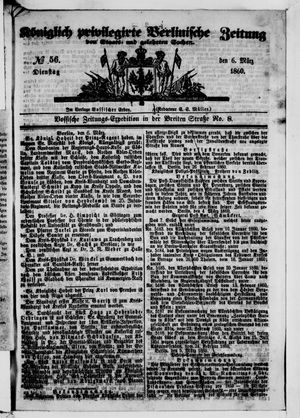 Königlich privilegirte Berlinische Zeitung von Staats- und gelehrten Sachen vom 06.03.1860