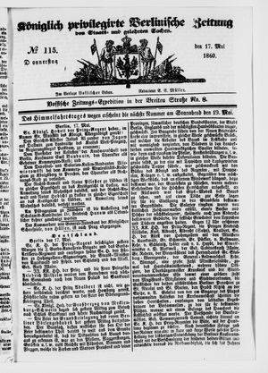 Königlich privilegirte Berlinische Zeitung von Staats- und gelehrten Sachen vom 17.05.1860