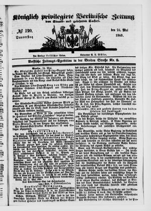 Königlich privilegirte Berlinische Zeitung von Staats- und gelehrten Sachen vom 24.05.1860