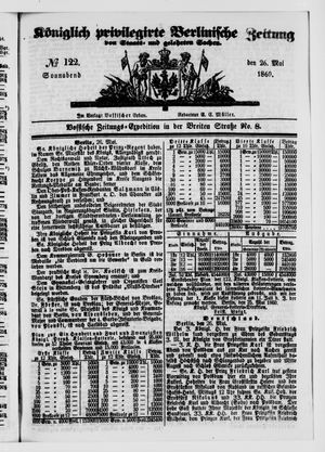 Königlich privilegirte Berlinische Zeitung von Staats- und gelehrten Sachen vom 26.05.1860