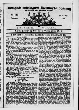 Königlich privilegirte Berlinische Zeitung von Staats- und gelehrten Sachen vom 27.05.1860