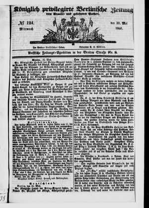 Königlich privilegirte Berlinische Zeitung von Staats- und gelehrten Sachen vom 30.05.1860