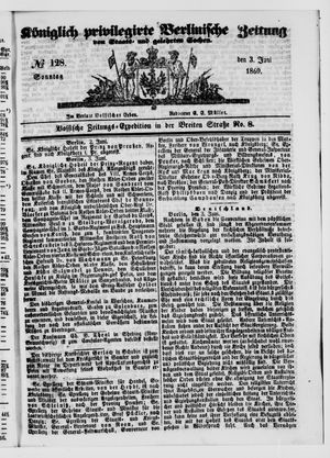 Königlich privilegirte Berlinische Zeitung von Staats- und gelehrten Sachen vom 03.06.1860