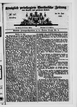 Königlich privilegirte Berlinische Zeitung von Staats- und gelehrten Sachen vom 26.06.1860