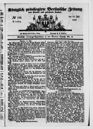Königlich privilegirte Berlinische Zeitung von Staats- und gelehrten Sachen vom 10.07.1860