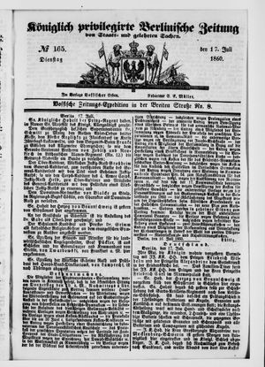 Königlich privilegirte Berlinische Zeitung von Staats- und gelehrten Sachen vom 17.07.1860