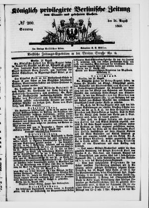 Königlich privilegirte Berlinische Zeitung von Staats- und gelehrten Sachen vom 26.08.1860
