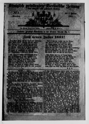 Königlich privilegirte Berlinische Zeitung von Staats- und gelehrten Sachen vom 01.01.1861