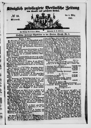 Königlich privilegirte Berlinische Zeitung von Staats- und gelehrten Sachen vom 06.03.1861
