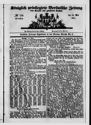 Königlich privilegirte Berlinische Zeitung von Staats- und gelehrten Sachen vom 14.05.1861