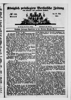 Königlich privilegirte Berlinische Zeitung von Staats- und gelehrten Sachen on May 29, 1861