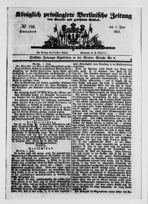 Königlich privilegirte Berlinische Zeitung von Staats- und gelehrten Sachen vom 01.06.1861
