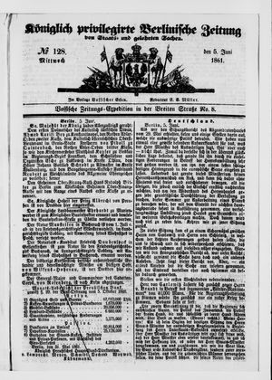 Königlich privilegirte Berlinische Zeitung von Staats- und gelehrten Sachen vom 05.06.1861