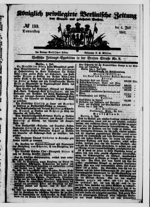 Königlich privilegirte Berlinische Zeitung von Staats- und gelehrten Sachen vom 04.07.1861