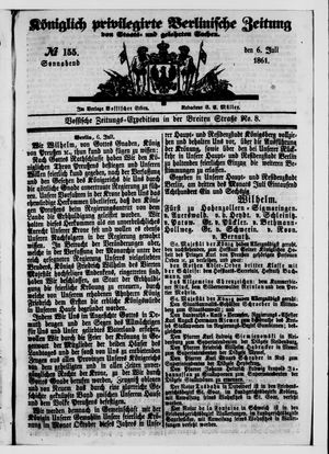 Königlich privilegirte Berlinische Zeitung von Staats- und gelehrten Sachen vom 06.07.1861