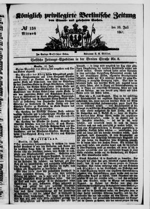 Königlich privilegirte Berlinische Zeitung von Staats- und gelehrten Sachen vom 10.07.1861