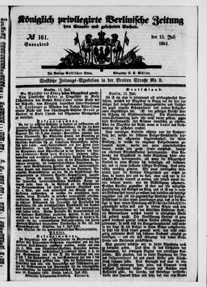 Königlich privilegirte Berlinische Zeitung von Staats- und gelehrten Sachen vom 13.07.1861