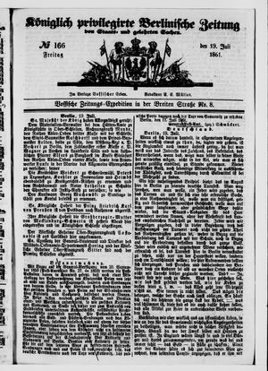 Königlich privilegirte Berlinische Zeitung von Staats- und gelehrten Sachen on Jul 19, 1861