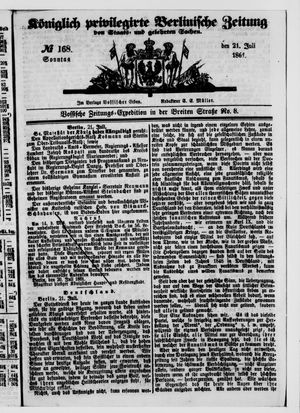 Königlich privilegirte Berlinische Zeitung von Staats- und gelehrten Sachen on Jul 21, 1861