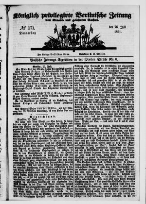 Königlich privilegirte Berlinische Zeitung von Staats- und gelehrten Sachen vom 25.07.1861
