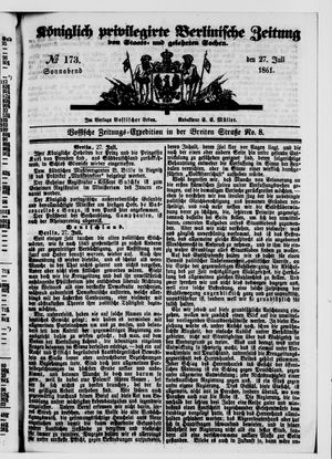 Königlich privilegirte Berlinische Zeitung von Staats- und gelehrten Sachen on Jul 27, 1861