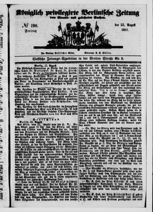 Königlich privilegirte Berlinische Zeitung von Staats- und gelehrten Sachen vom 23.08.1861