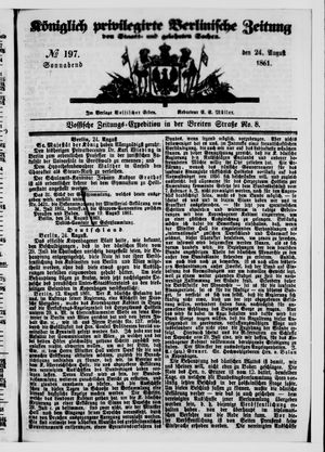Königlich privilegirte Berlinische Zeitung von Staats- und gelehrten Sachen vom 24.08.1861