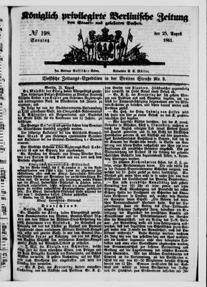 Königlich privilegirte Berlinische Zeitung von Staats- und gelehrten Sachen vom 25.08.1861