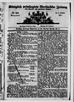 Königlich privilegirte Berlinische Zeitung von Staats- und gelehrten Sachen vom 05.10.1861